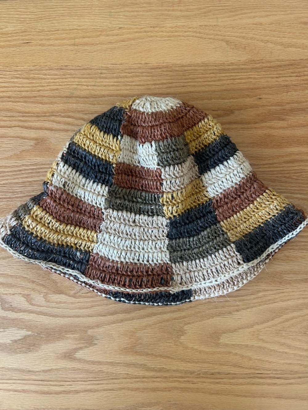 Made by Minga Handmade Checkered Crochet Bucket Hat